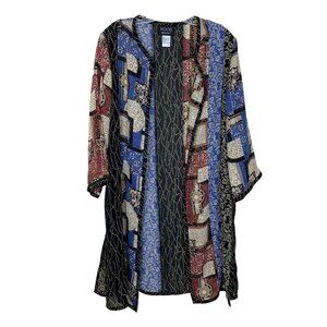 Koos Of Course Womens S Cardigan Open Front Kimomo Boho Art Asian Robe Cover Up